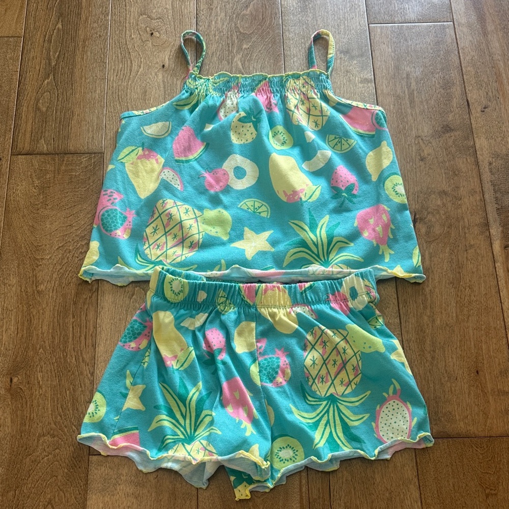 Cat & Jack Turquoise Pineapple Print Tank & Shorts Set
